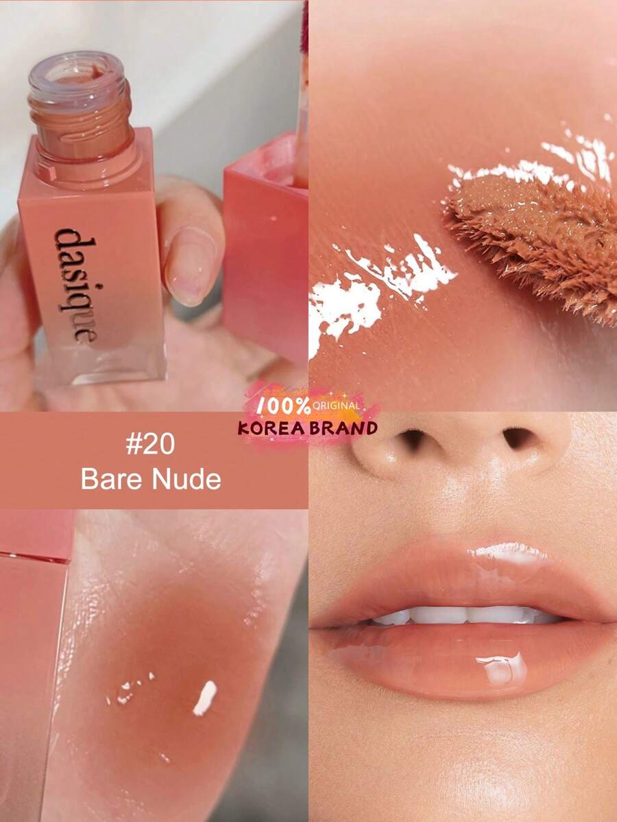 Dasique Juicy Dewy Tint #20 裸色唇釉 | 持久保湿唇彩，不粘腻 | 纯素，无动物实验，韩国彩妆礼品 - #20 Bare Nude - 查看 1