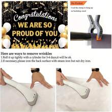 1 件毕业摄影背景，黑色毕业帽和金色气球毕业祝贺派对横幅背景