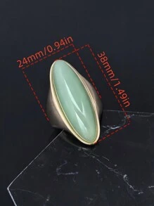 Fashion High Quality Golden Beautiful Green Rhinestones Rings Artificial Crystal Deep Green Rings For Women's - Gold Ring - View 6