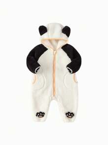 Balabala Baby Printed Romper Cute And Fun Full-Printed Winter Outfit Jumpsuit - Beige - View 6