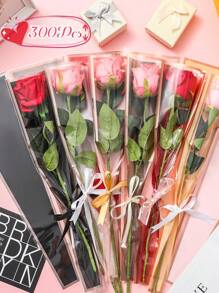 100个/包 塑料玫瑰花包装袋，防水格子花束袋，插花用品，情人节礼物 - 彩色 - 查看 6