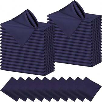 24 pièces Serviettes de table en polyester satin à bord carré fait main, 30 cm x 30 cm, 43 cm x 43 cm, décoration de table de Noël, de mariage, d'hôtel, tissu de nettoyage pour café, fond pour la photographie alimentaire