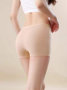 Paquete de 4 calzoncillos tipo bóxer para mujer, de cintura alta, sin costuras, con acabado acanalado, de talla grande
