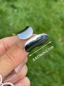 1pc Minimalistische geometrische open ring, concaaf ontwerp, unisex dagelijks gebruik