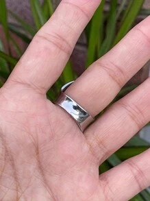 1pc Minimalistische geometrische open ring, concaaf ontwerp, unisex dagelijks gebruik