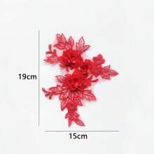 1片3D蕾丝刺绣贴片，手工DIY蕾丝花朵贴花，装饰修补贴片服装配件 - 彩色 - 查看 5