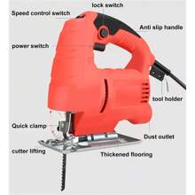 710W Jig Saw 3000RPM Corded Electric Jigsaw 6 Variable Speeds Jigsaw Tool Kit US