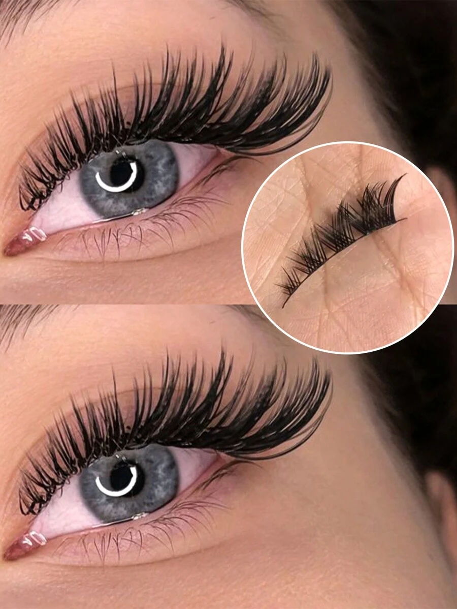 10 Pairs Fluffy Cat Eye False Eyelashes, Natural D Curl European & American Style - Cat Eye Lashes - View 1