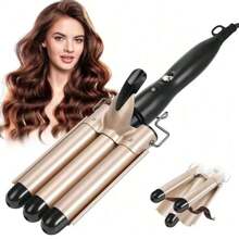 3-Barrel Crimping Hair Curler, Wavy Hair Corrugated Straightener, Big Wave Automatic Curling Wand, Slouchy Person Corn Crimp