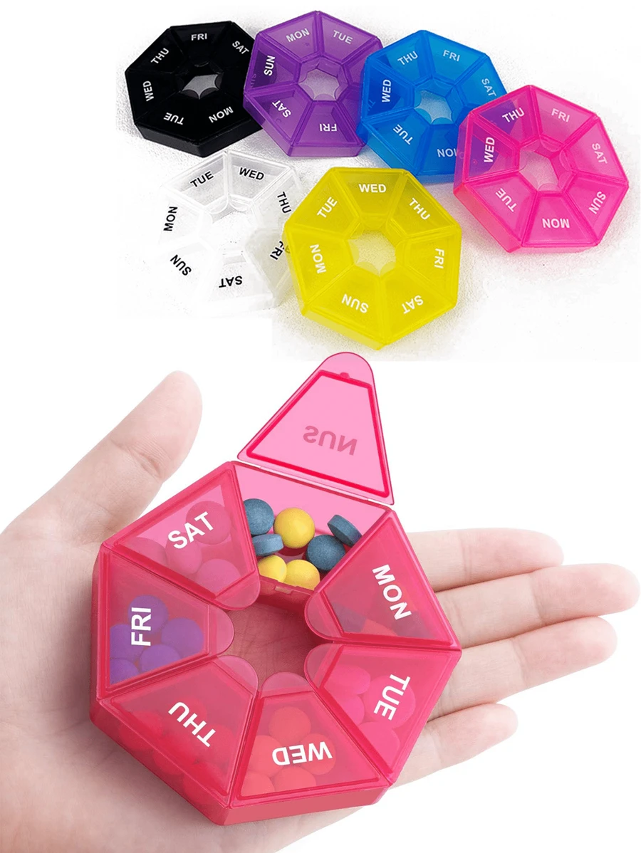 1pc Mini 7-Day Portable Medicine Jewelry Box, Lightweight And Durable Case For Travel And Home Storage