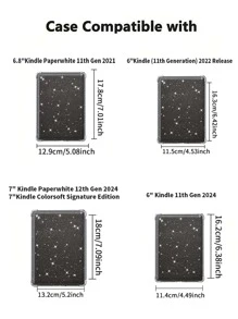 1 pièce Étui de protection transparent scintillant compatible avec Kindle Paperwhite 6,8" (11e génération, 2021) / Kindle 6" (11e génération, 2022) / Kindle (11e génération-sortie 2024) (6 pouces) / Kindle 10e génération 2018, anti-chute, coque de protection transparente complète, coque en silicone souple, protection légère et durable