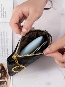 1pc Women's Small PU Leather Wallet Fashionable Diamond Pattern Multipurpose Coin Purse Gifts For Women