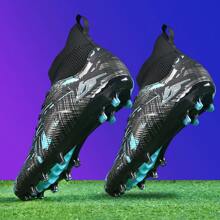 Neue Herren Fußballschuhe, professionelle rutschfeste AG-Nocken Fußballstiefel, Hochtaillierte atmungsaktive Fußballschuhe für Erwachsene Paare, leichte Outdoor-Rasenschuhe, klassische schwarze Wettkampf- und Trainings-Fußballschuhe
