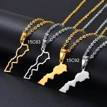 1 chiếc mặt dây chuyền hình bản đồ Ma-rốc bằng thép không gỉ, unisex, trang sức kiểu Ma-rốc - Nhiều màu - Xem 7