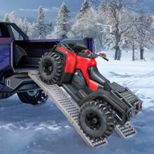 LILIIN Non si tiene suFolding Loading Ramp,78 x 10 Inch Portable ATV Ramps for Pickup Trucks, Steel Tri-Fold Car Ramp with Wheel Stops, Max 750LBS Capacity, 1PC