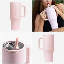 Original HydroJug Traveler 32 Oz/40 Oz Water Bottle With Handle & Flip Straw - Fits In Cup Holder, Leak Resistant Tumbler-Reusable Insulated Stainless Steel & Rubber Base - Gifts For Women & Men - Hồng - Xem 9