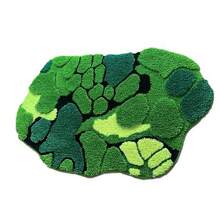 1PC 19.69*31.50in/23.62*47.24in Rustic Super Soft And Absorbent Faux Cashmere Moss Irregular Shape Carpet, TPR Rubber Non-Slip Backing, Home Living Room Bedroom Bathroom Entrance Decorative Floor Mat, Machine Washable