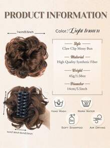 Chignon synthétique en désordre avec pince à cheveux. Rallonges de queue de cheval bouclée et ondulée. Accessoires pour chouchou et chignon pour femmes. Pièce de chignon en désordre synthétique avec pince à cheveux. Chignons ébouriffés, rallonges de cheveux bouclés et faux chignons pour femmes