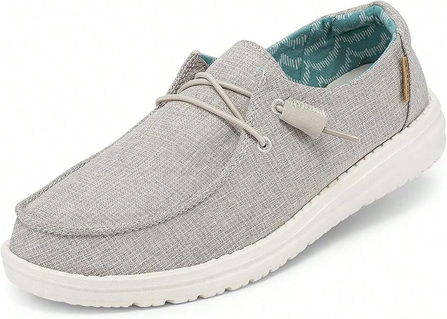Women's Wendy Chambray Beige | Women's Shoes | Women's Lace Up Loafers | Comfortable & Light-Weight - Beige - View 1