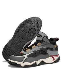 baasploa بوت ثلج شتوية للرجال، بوت كاجوال خارجية للرجال من جلد البولي يوريثان السميك، بوت رجالية سميكة من الصوف - رمادي - مشاهدة 2