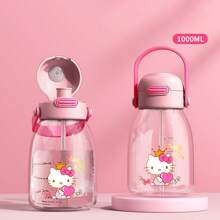 1pc 1000ml Drop-Resistant Large-Capacity Water Bottle Straw Direct Drinking Double Lids One-Button Open Sealing Leak-Proof Suitable For Picnics - Multicolor - View 15