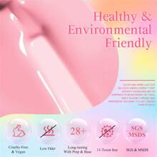 6件/套 7.3毫升 闪亮红粉色凝胶指甲油 亮片半永久美甲 LED UV美甲凝胶底油封层凝胶指甲油美甲用品 - 彩色 - 查看 9