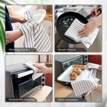 1 Set Of 4pcs Mixed Rectangular Kitchen Towels, 19.69 X 27.56 Inch/50 X 70cm, Large Size, Woven, Absorbent, Breathable, Hanging Design, Suitable For Kitchen, Dining Room, Living Room, Hotel