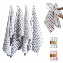 1 Set Of 4pcs Mixed Rectangular Kitchen Towels, 19.69 X 27.56 Inch/50 X 70cm, Large Size, Woven, Absorbent, Breathable, Hanging Design, Suitable For Kitchen, Dining Room, Living Room, Hotel