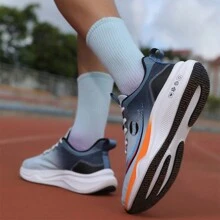 Unisex Running Shoes, Lace Up Soft And Cushioned Sports Shoes, Outdoor Exercise Running Shoes - 藍色 - 查看 7