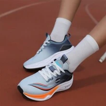 Unisex Running Shoes, Lace Up Soft And Cushioned Sports Shoes, Outdoor Exercise Running Shoes - 藍色 - 查看 4