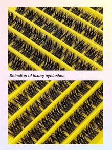 Rikuaild 90 Clusters D Curl Individual Eyelash Cluster DIY Any Style At Home,Fluffy Crisscross Soft Wispy Clusters False Eyelash - D - View 6