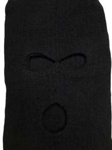 1pc Men's Knitted Beanie With Balaclava, Face Mask, Hat Suitable For Winter Daily Use, Mountain Climbing, Skiing, Cycling And Trekking Street Halloween Fall Outfit - Black - View 2