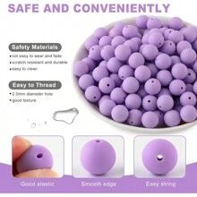 30 peças/20 peças 12mm/15mm Contas de Silicone, Usadas para Fabricação de Chaveiros, Contas Solta de Silicone para Fabricação de Pulseiras e Colares, e Contas de Silicone Circular para Canetas