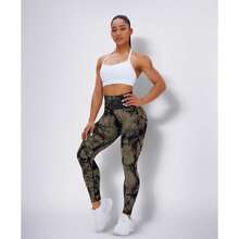 Scrunch Butt Lift Leggings for Women Workout Yoga Pants Ruched Booty High Waist Seamless Leggings Compression Tights - Café integral - Ver 10