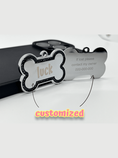 Pingente de placa de identificação personalizada, pingente de identificação personalizado para filhotes de cachorro e gato, pingente de placa de coleira, acessório para animais de estimação, pingente de osso com glitter, presente perfeito para seu animal de estimação, ornamento, lantejoulas elegantes, contraído, fofo, fofinhos, moderno, colorido único, decoração de Natal personalizada, placa de identificação/nome de cachorro personalizada, achados de tesouro, presentes ideais para ele e ela, família, amigos, amantes de animais de estimação, animal de estimação para aniversários, para aniversários, para o Natal, para inauguração de casa, para o outono/inverno/inverno
