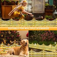 1 Box Of 8pcs, 2.8m/110inch, Solar Fence Light,Garden Small Yard Lawn Mini Fence, Suitable For Christmas Atmosphere Decoration, Birthday Scene Decoration,With USB Type-C Charging Port New Outdoor Colored Lantern Fence Yard Decoration.Pet Pen.