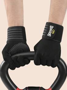 GOUNOD 1Pair Full Finger Workout Gloves Sports Gym Fitness Training Gloves For Weightlifting. - Black - View 8
