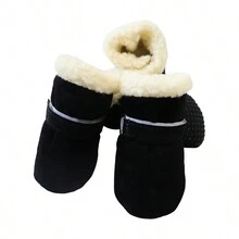 4pcs/Set Waterproof Anti-Slip Winter Pet Dog Shoes, Thick Warm Booties For Small Dogs & Puppies - Multicolor - View 20