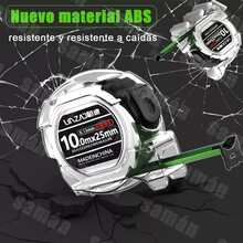 Cinta Metrica Flexometro Regla Retractil Fluorescente 10m,cinta métrica duradera y de alta precisión - transparente - Ver 3