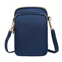 Bolsa transversal de ombro, peça única, casual simples e versátil, pequena bolsa quadrada de tecido Oxford de cor sólida, adequada para o lazer feminino nas ruas e no dia a dia