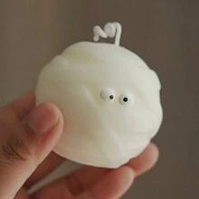 Molde de vela en forma de balón de vendaje, molde de silicona con diseño de balón de dibujos animados para hacer velas DIY, molde 3D para cemento, artesanías de arcilla, yeso, velas de cera de soja, decoración y regalos de festivales - Blanco - Ver 8