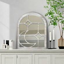 Mirror Wood Cathedral Window Pane Mirror - Arched Window Mirror For Living Room And Entryway Wall Decor, Windowpane Mirrors That Look Like Windows Best Gifts E-I-D - Multicolor - View 6