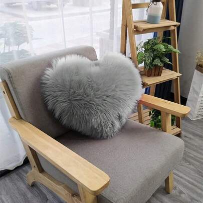 1 pezzo Federa per cuscino a forma di cuore in peluche rosa cipria, morbida e confortevole, non sfilacciabile, lavabile, pieghevole e rimovibile, adatta per soggiorno, camera da letto, divano, finestra, decorazione d'ambiente