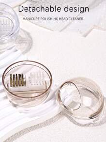 Drill Bit Cleaner, Nail Drill Bit Cleaner, Mini Nail Art Drill Head Clean Brush Grinding Head Cleaning Brushes, Nail Art Cleaning Brush Box, Nail Art Supplies, Nail Polishing Manicure Tool(Green/Yellow/Rose Red/Transparent) - Multicolor - View 5