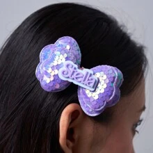 Custom Headband Hairclip, Glitter Acrylic Hair Accessories, Cute Pink & Magenta Headband, Bow Hair Clip & Customize Your Name Text, Decorate Your Hair, Minimalistic Chic Headband, Convenient Home Hair Decoration, Bow Hair Accessories Headband, Autumn/Winter, Holiday Gift, Wedding Hair Accessories, Spring Summer Bright Colors - Multicolor - View 5