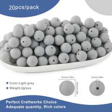 30 peças/20 peças 12mm/15mm Contas de Silicone, Usadas para Fabricação de Chaveiros, Contas Solta de Silicone para Fabricação de Pulseiras e Colares, e Contas de Silicone Circular para Canetas