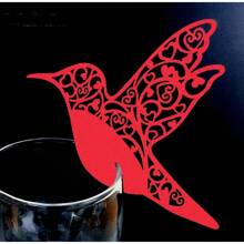 50 Stücke Weisse Papageien-Platzkarten aus Laser-geschnittenem Papier, elegante Tischsitzkarten für Hochzeitsdekoration & Party, Valentinstag-Dekorationen und Zubehör