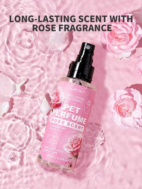 PETSIN Salon Scents Cologne - Long-Lasting Natural Rose Scent Dog & Cat Deodorant (1 Pack, 3.38 Fl Oz) - Professional Grade Perfume