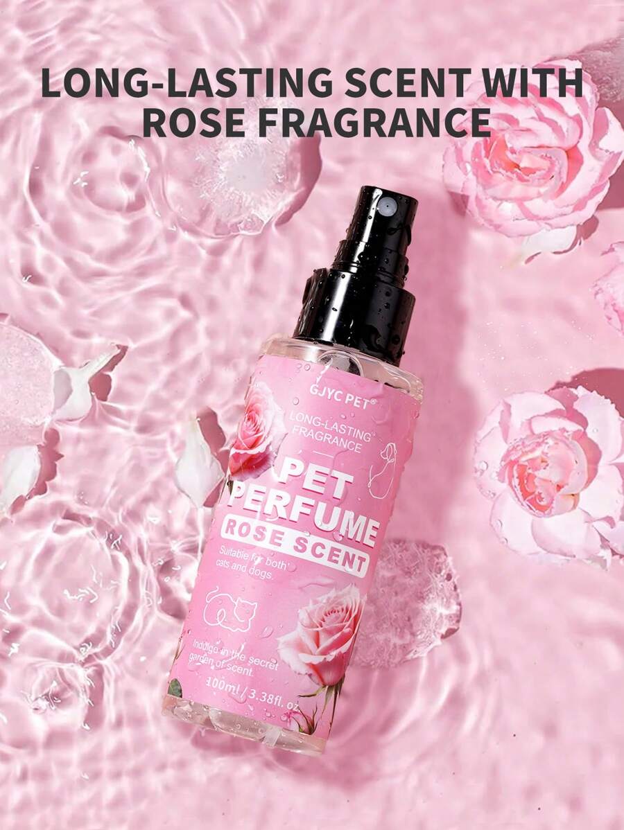PETSIN Salon Scents 古龙水 - 持久天然玫瑰香味狗猫除臭剂（1 包，3.38 液量盎司） - 专业级香水 - 粉色 - 查看 1