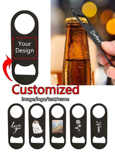 Skräddarsydda personliga platta flasköppnare i rostfritt stål, anpassade med din önskade bild, logotyp, text, namn, för öl, läsk och mer - perfekt för användning i kök, bar eller restaurang, perfekta presenter för bröllop, födelsedagar, alla hjärtans dag, ölfestivaler, multifunktionell, justerbar, ,Prydnad, Återanvändbar,Utsökt,Underbar,Hög kvalitet,Modern,Färgglad,Söt,Bekväm,Snygg,Anpassad,Personlig,Unika,Ideala presenter till honom,Ideala presenter till henne,Pojkvän,Flickvän,Pappa,Mamma,Familj,Familj,Vän,Da Rum, Skola, Hem, Hem Refresh